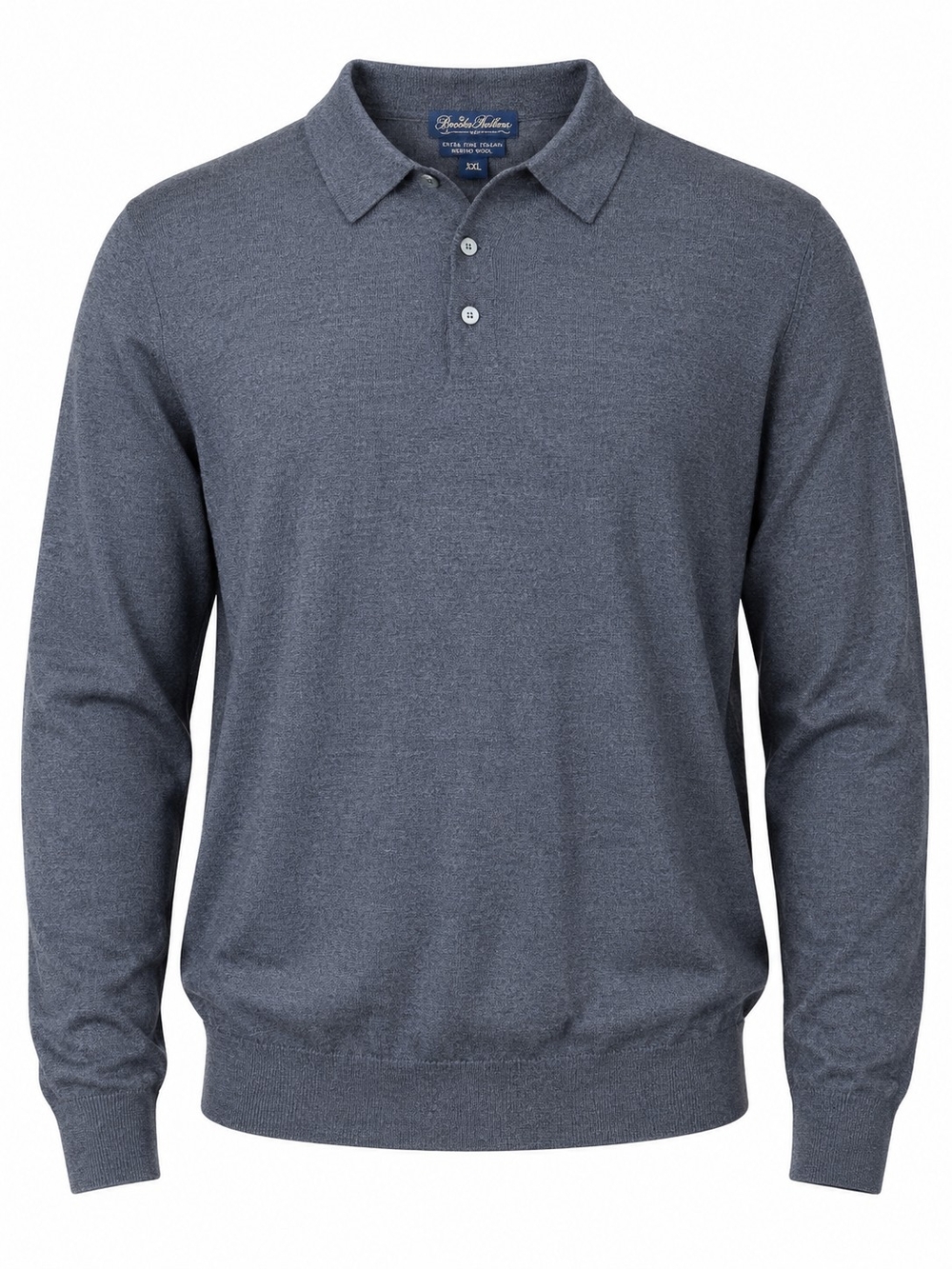 BROOKS BROTHERS‎ | 100% Italian Merino Wool Polo Collar Sweater Charcoal | XXL